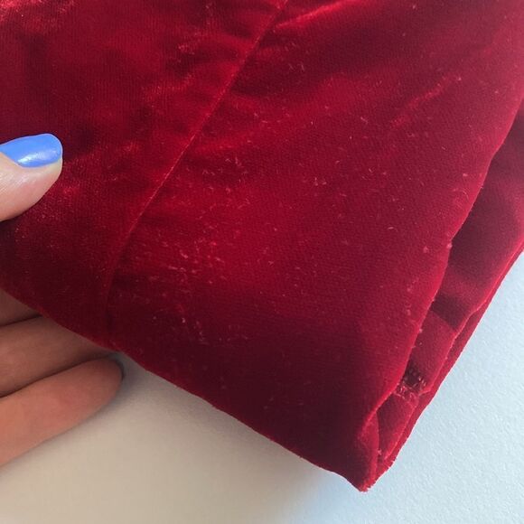 Zara Red Velvet 90's Style Mini Dress Size Medium - Picture 11 of 11